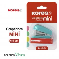 KORES Blister Grapadora Mini 12H C/Gr Turquesa