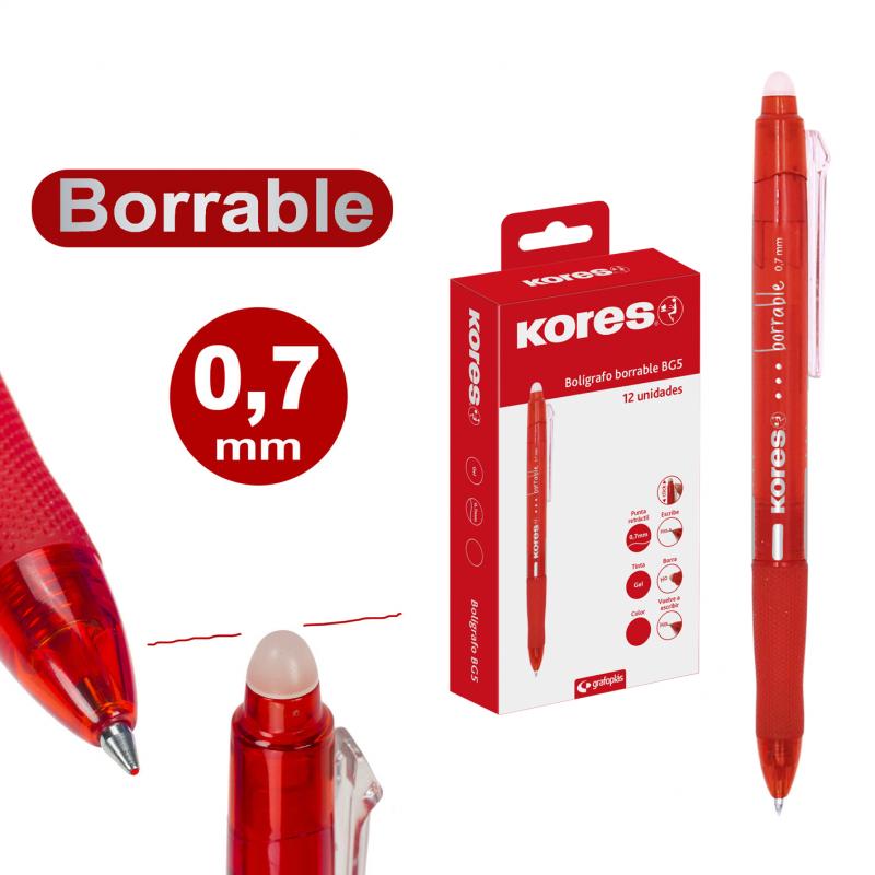 kores-boligrafo-07mm-bg5-gel-borrable-rojo