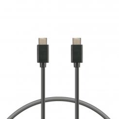 Ksix Cable de carga y datos USB-C a USB-C 12 W, USB 3.0, 1 m, Negro