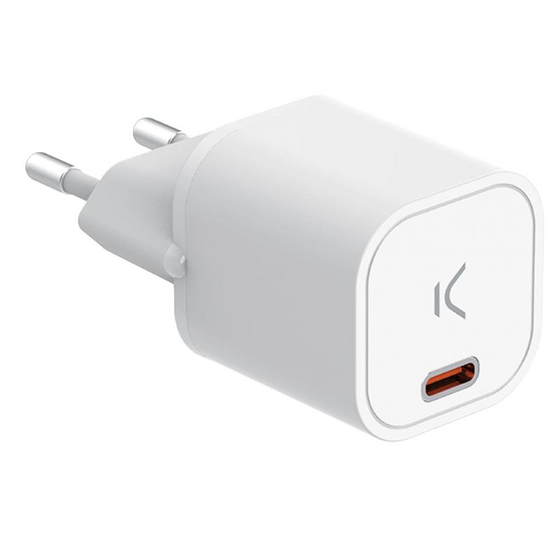 ksix-cargador-de-red-mini-gan-30-w-pps-power-delivery-carga-rapida-puerto-usb-c-blanco