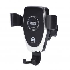 Ksix Soporte universal móvil para coche con rejilla, carga inalámbrica 15W, Carga rápida, Cierre por gravedad, Fijación Pinza
