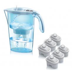 Laica J99601 filtro de agua Filtro de agua para jarra 2,3 L Azul, Translúcido, Blanco