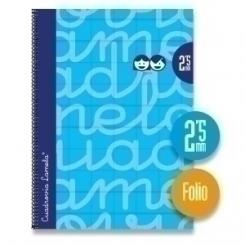 Lamela Bloc Tapa Forrada Fº 80H Cuadrovia 2,5 Mm Azul