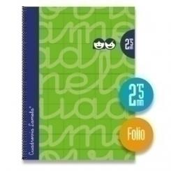 Lamela Bloc Tapa Forrada Fº 80H Cuadrovia 2,5 Mm Verde