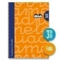Lamela Bloc Tapa Forrada Fº 80H Cuadrovia 3 Mm Naranja