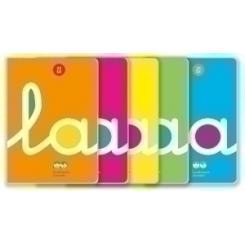 Lamela Libreta Grapada Tapa Polipropileno A4 50H Cuadrovia 2.5 Mm (5 Col.Fluor Surt.)