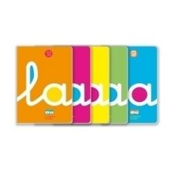 Lamela Libreta Grapada Tapa Polipropileno A4 50H Cuadrovia 5 Mm (5 Col.Fluor Surt.)