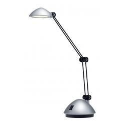 Lámpara LED 3W Archivo 2000 sobremesa acabado mate. Luz blanco cálido. Brazo articulado doble. Medida ext 130x340x220 mm. Color plata metalizada.