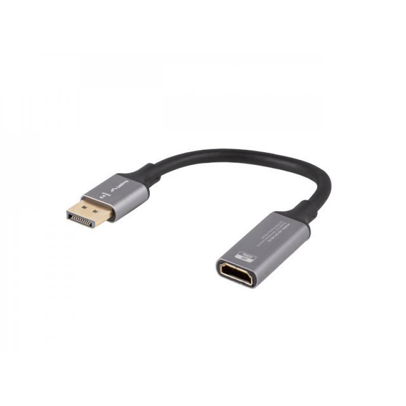 lanberg-ad-dp-hd-02-adaptador-de-cable-de-video-02-m-displayport-hdmi-plata