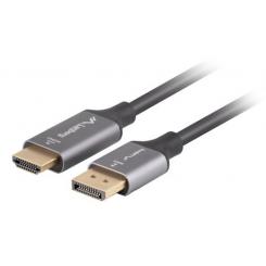 Lanberg CA-DPHD-20CU-0018-BK adaptador de cable de vídeo 1,8 m DisplayPort HDMI tipo A (Estándar) Negro, Plata