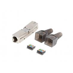Lanberg PL2SA-6000TL conector RJ-45 Plata, Transparente