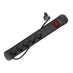 Lanberg SP1-05F-0150-BK base múltiple 1,5 m 5 salidas AC Interior Negro