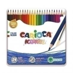 Lapices Acuarelables Carioca Tin Box Estuche Metal De 24