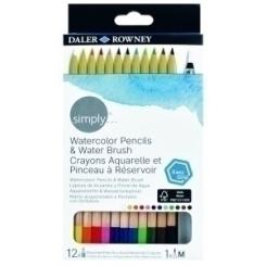 Lapices Acuarelables Daler Rowney Simply Estuche De 12 (Incluye Pincel Rellenable)