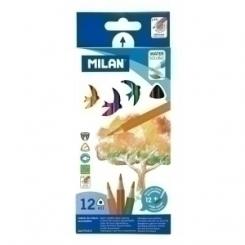 Lapices Acuarelables Milan Triangular Mina 2,9 Mm Estuche De 12