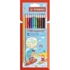 Lapices Acuarelables Stabilo Aquacolor Estuche Carton De 12