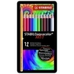 Lapices Acuarelables Stabilo Aquacolor Estuche Metal De 12