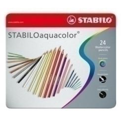 Lapices Acuarelables Stabilo Aquacolor Estuche Metal De 24