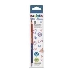 Lapices Carioca Bicolor Hexagonal Azul Y Rojo Caja De 12