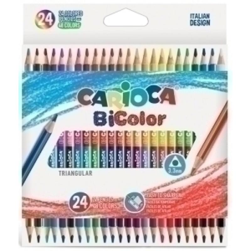lapices-carioca-bicolor-triangular-caja-de-24