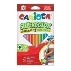 Lapices Color Carioca Supercolor Maxi Triangular Caja De 12