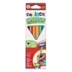 Lapices Color Carioca Supercolor Maxi Triangular Caja De 6
