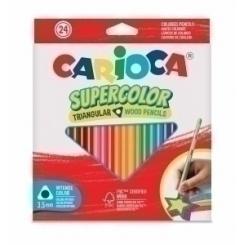 Lapices Color Carioca Supercolor Triangular Caja De 24