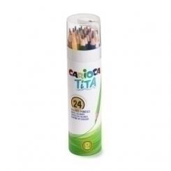 Lapices Color Carioca Tita Tubo De 24 + Sacapuntas
