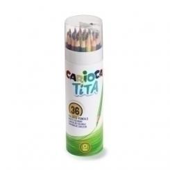 Lapices Color Carioca Tita Tubo De 36 + Sacapuntas