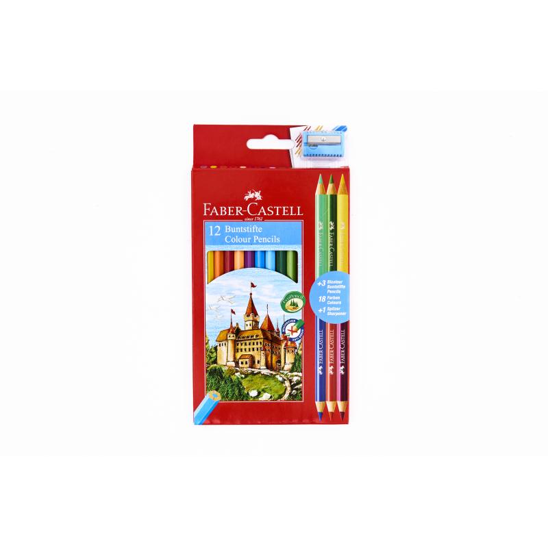 Lápices Color FABER-CASTELL  Est.12+ 3 Bicolor