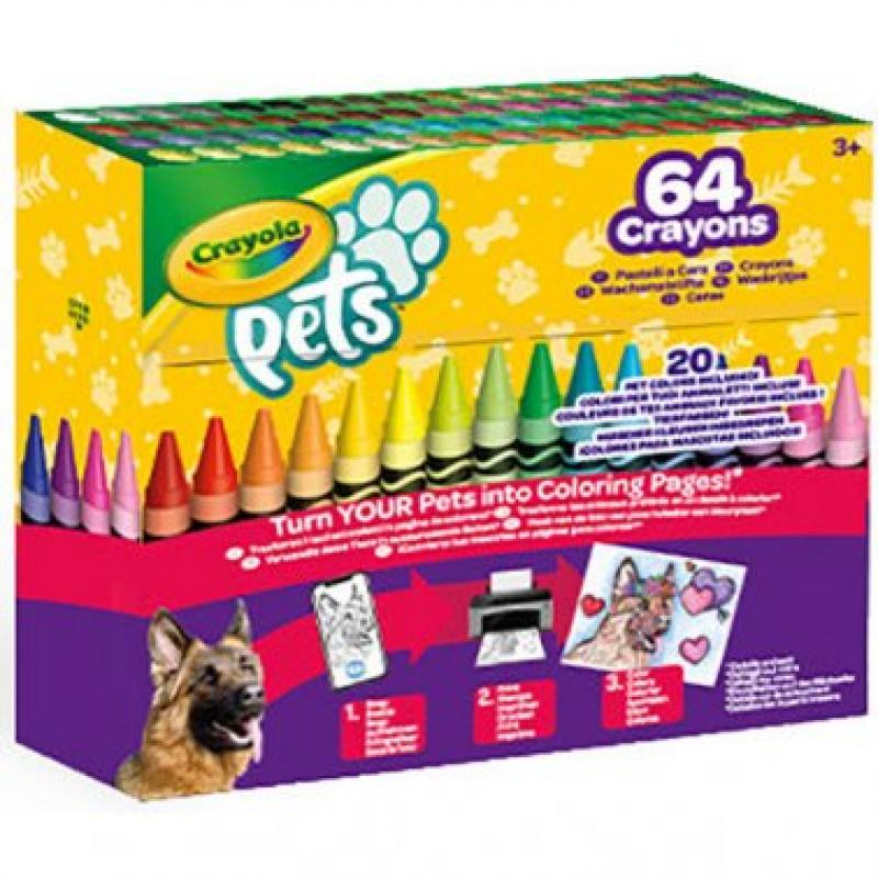 Lápices de cera CRAYOLA PETS 64 colores