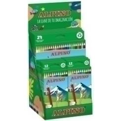 Lapices De Colores Alpino  Largos Expositor De 18 12X Al010654 Caja De 12  6X Al010658 Caja De 24