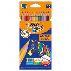 Lapices De Colores Bic Evolution Stripes Estuche De 12