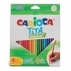 Lapices De Colores Carioca Tita Triangular Estuche De 24