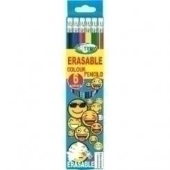 Lapices De Colores Centrum Emojidex Con Goma Estuche De 6