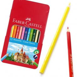 Lápices de colores FABER-CASTELL  estuche de Metal De 12