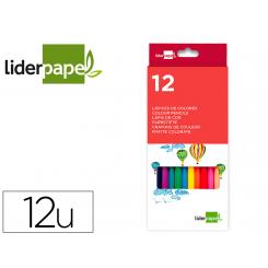 Lapices de colores LIDERPAPEL caja de 12 unidades colores surtidos
