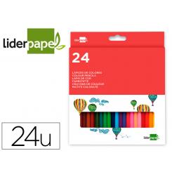 Lapices de colores LIDERPAPEL caja de 24 unidades colores surtidos