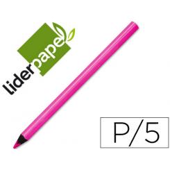 Lapices fluorescente LIDERPAPEL jumbo neon rosa