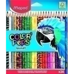 Lapices De Colores Maped Color Peps Animales Estuche De 24