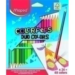 Lapices De Colores Maped Color Peps Duo Estuche De 24 = 48 Colores