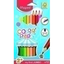 Lapices De Colores Maped Color Peps Jumbo Estuche De 12