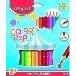 Lapices De Colores Maped Color Peps Jumbo Estuche De 18