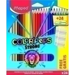 Lapices De Colores Maped Color Peps Strong Estuche De 24 (Regalo 24 Etiquetas)