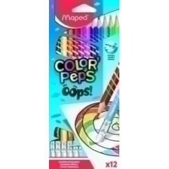 Lapices De Colores Maped Color´Peps Borrable Oops! Resina Estuche De 12 Con Goma