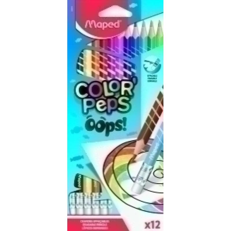 lapices-de-colores-maped-color´peps-borrable-oops-resina-estuche-de-12-con-goma