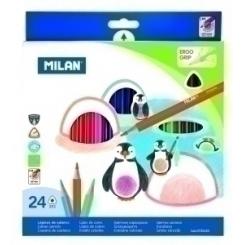 Lapices De Colores Milan Ergo Grip Triangulares Estuche De 24