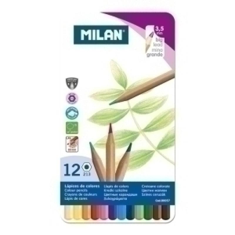 lapices-de-colores-milan-hexagonal-mina-gruesa-35-mm-caja-metalica-de-12