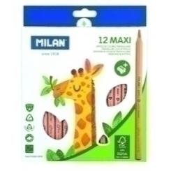 Lapices De Colores Milan Maxi Triangular Estuche De 12