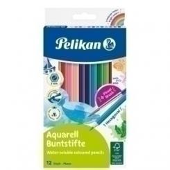 Lapices De Colores Pelikan Aquarell Hexagonal + Pincel Estuche De 12